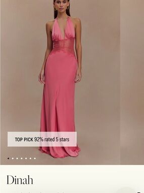 Meshki Dinah Halter Maxi Dress in Pink